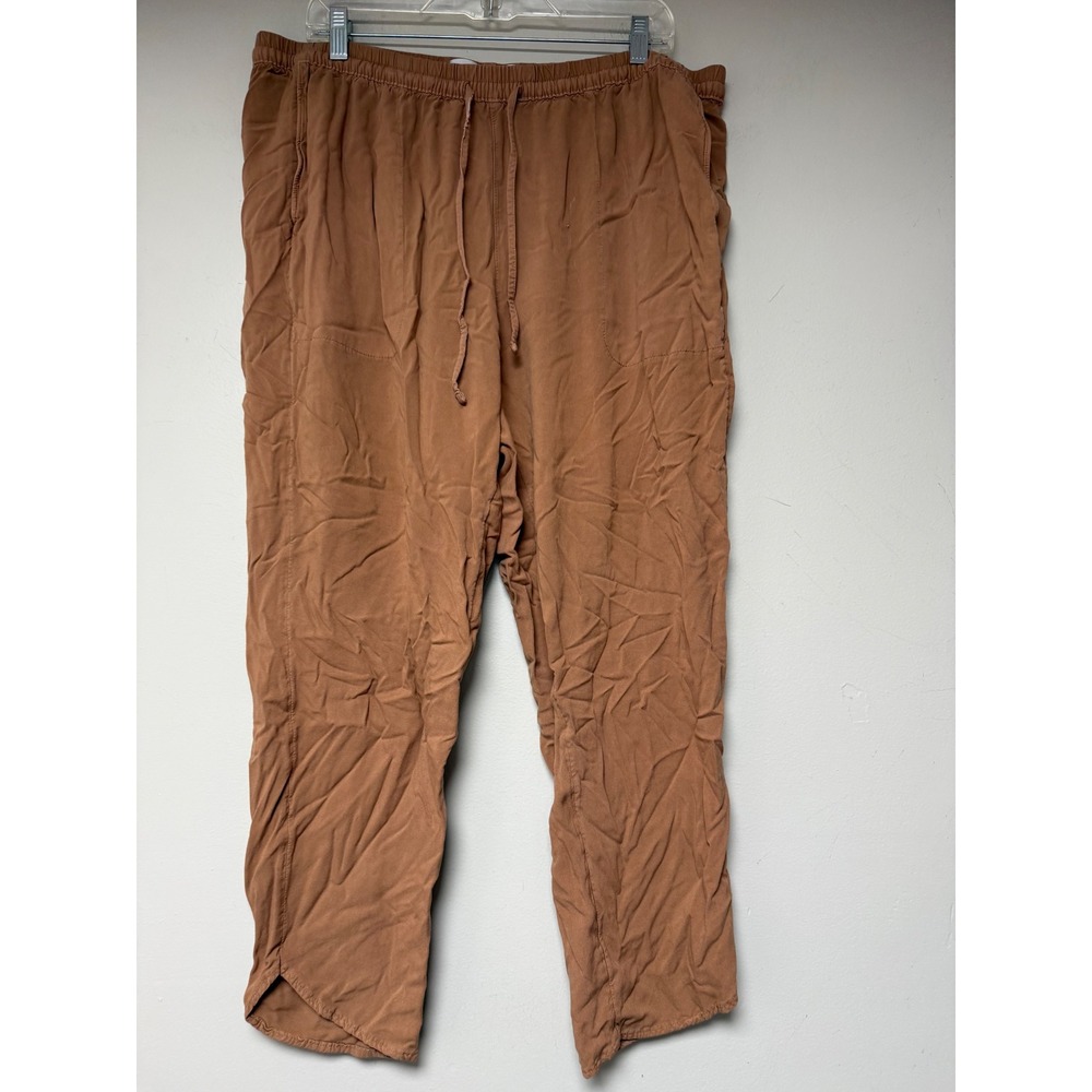 SONOMA Goods for Life Women's Pants Brown 0X Wide Leg Drawstring Casual